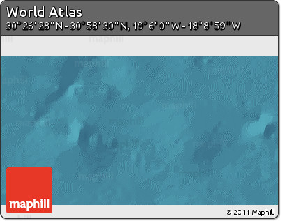 Satellite 3D Map of the Area around 30° 42' 29" N, 18° 37' 30" W