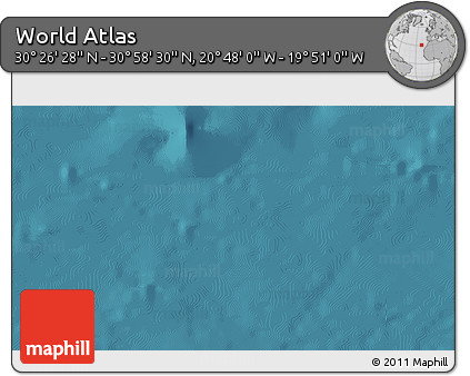 Satellite 3D Map of the Area around 30° 42' 29" N, 20° 19' 30" W
