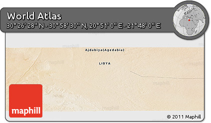 Satellite Panoramic Map of the Area around 30° 42' 29" N, 21° 19' 30" E