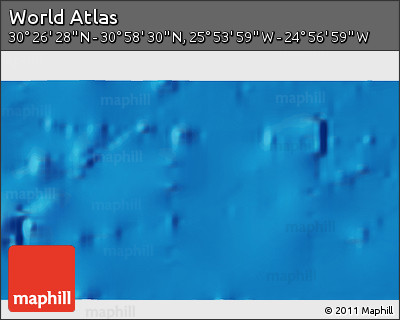 Physical 3D Map of the Area around 30° 42' 29" N, 25° 25' 29" W