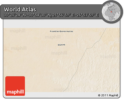 Satellite 3D Map of the Area around 30° 42' 29" N, 26° 25' 29" E
