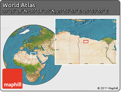 Satellite Location Map of the Area around 30° 42' 29" N, 26° 25' 29" E