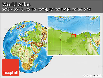 Physical Location Map of the Area around 30° 42' 29" N, 28° 7' 30" E