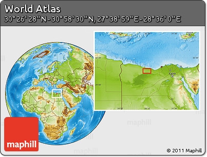 Physical Location Map of the Area around 30° 42' 29" N, 28° 7' 30" E