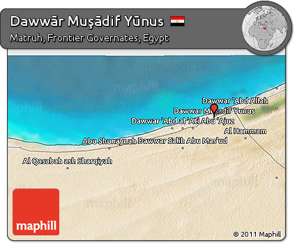 Satellite 3D Map of Dawwār Muşādif Yūnus