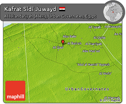 Physical 3D Map of Kafrat Sīdī Juwayd