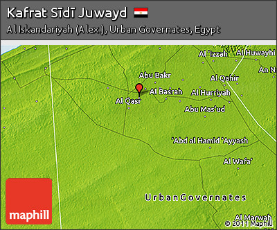 Physical 3D Map of Kafrat Sīdī Juwayd