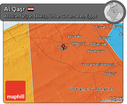 Political 3D Map of Al Qaşr
