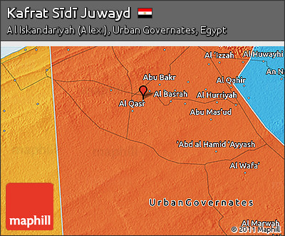 Political 3D Map of Kafrat Sīdī Juwayd
