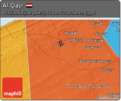 Political 3D Map of Al Qaşr