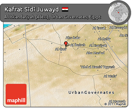 Satellite 3D Map of Kafrat Sīdī Juwayd