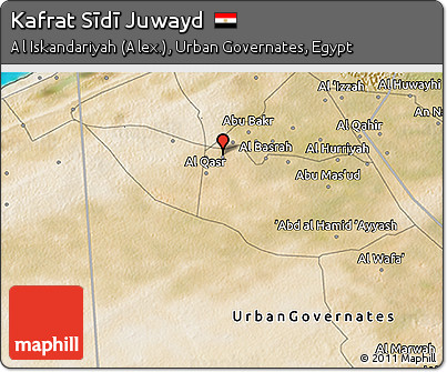Satellite 3D Map of Kafrat Sīdī Juwayd