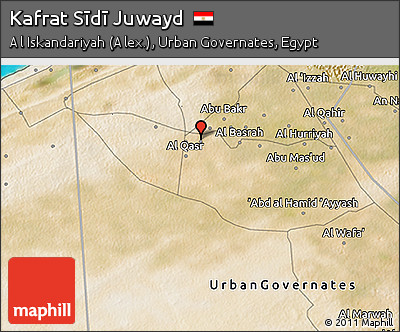 Satellite 3D Map of Kafrat Sīdī Juwayd