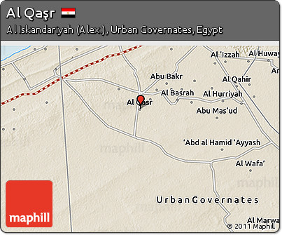 Shaded Relief 3D Map of Al Qaşr