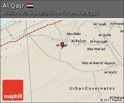 Shaded Relief 3D Map of Al Qaşr