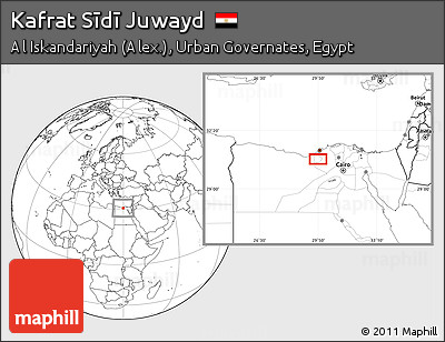 Blank Location Map of Kafrat Sīdī Juwayd