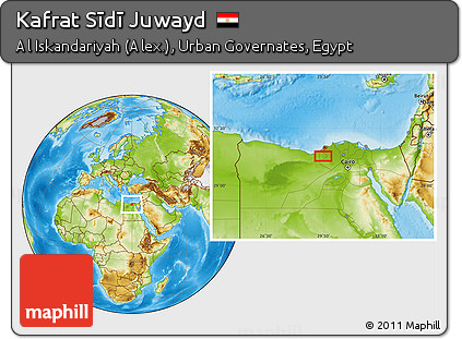 Physical Location Map of Kafrat Sīdī Juwayd