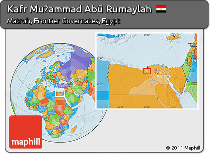 Political Location Map of Kafr Muḩammad Abū Rumaylah