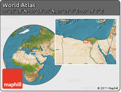 Satellite Location Map of the Area around 30° 42' 29" N, 29° 49' 30" E