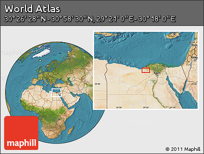 Satellite Location Map of the Area around 30° 42' 29" N, 29° 49' 30" E