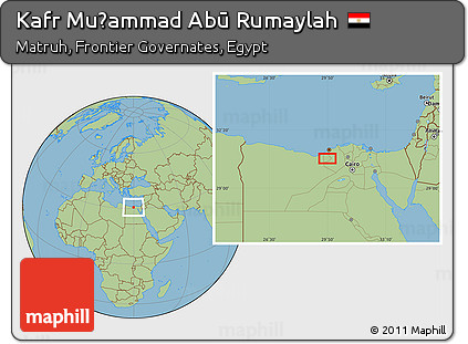 Savanna Style Location Map of Kafr Muḩammad Abū Rumaylah