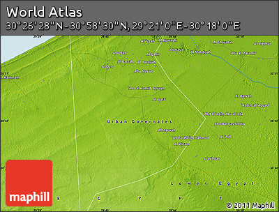 Physical Map of the Area around 30° 42' 29" N, 29° 49' 30" E