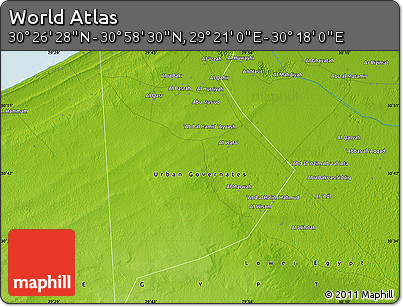 Physical Map of the Area around 30° 42' 29" N, 29° 49' 30" E