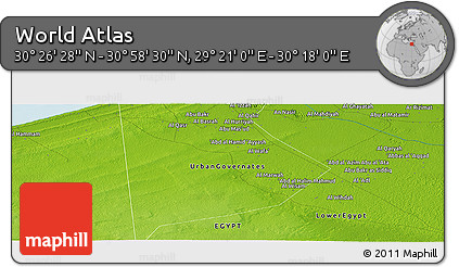 Physical Panoramic Map of the Area around 30° 42' 29" N, 29° 49' 30" E