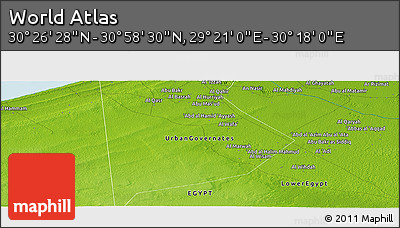Physical Panoramic Map of the Area around 30° 42' 29" N, 29° 49' 30" E