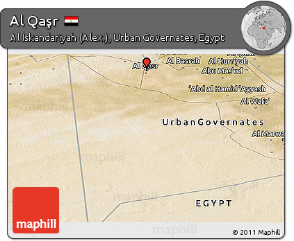 Satellite Panoramic Map of Al Qaşr