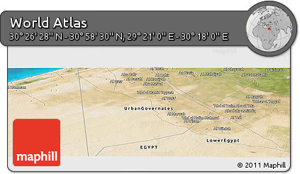 Satellite Panoramic Map of the Area around 30° 42' 29" N, 29° 49' 30" E