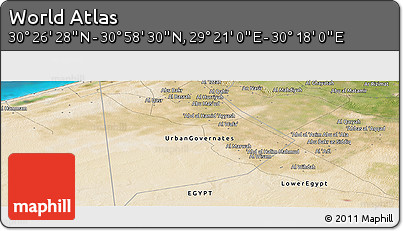 Satellite Panoramic Map of the Area around 30° 42' 29" N, 29° 49' 30" E