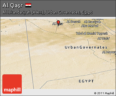 Satellite Panoramic Map of Al Qaşr