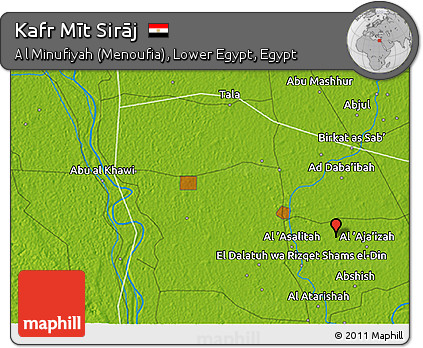 Physical 3D Map of Kafr Mīt Sirāj