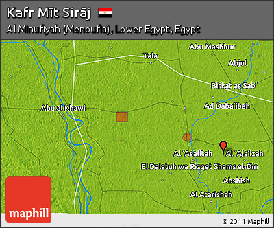 Physical 3D Map of Kafr Mīt Sirāj