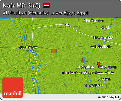 Physical 3D Map of Kafr Mīt Sirāj