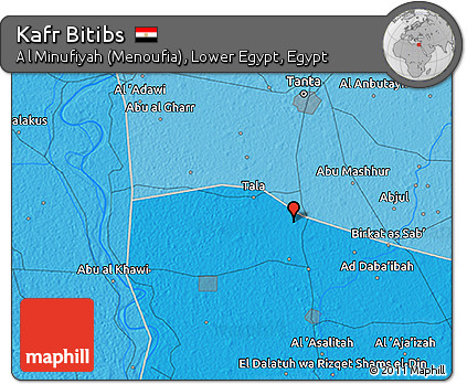 Political 3D Map of Kafr Bitibs