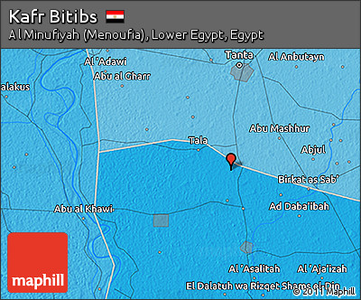 Political 3D Map of Kafr Bitibs