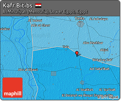 Political 3D Map of Kafr Bitibs