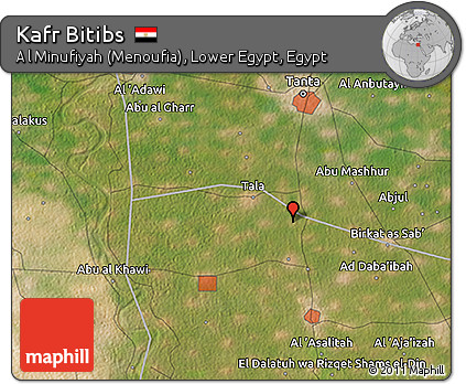 Satellite 3D Map of Kafr Bitibs