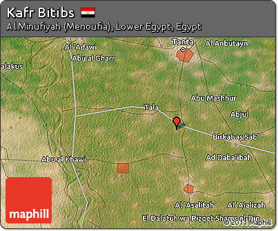 Satellite 3D Map of Kafr Bitibs