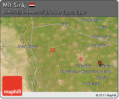 Satellite 3D Map of Mīt Sirāj