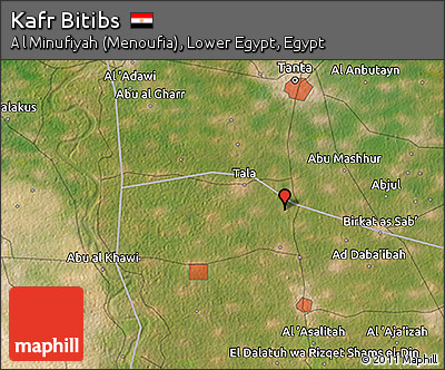 Satellite 3D Map of Kafr Bitibs