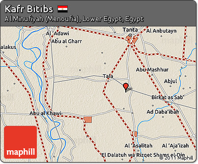 Shaded Relief 3D Map of Kafr Bitibs