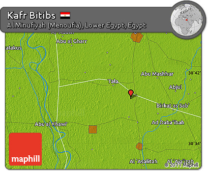 Physical Map of Kafr Bitibs