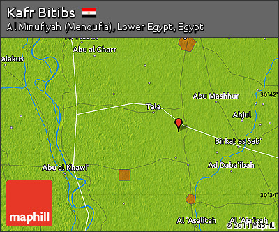 Physical Map of Kafr Bitibs