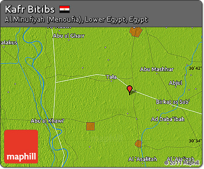 Physical Map of Kafr Bitibs