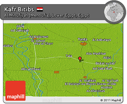 Physical Panoramic Map of Kafr Bitibs