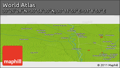 Physical Panoramic Map of the Area around 30° 42' 29" N, 30° 40' 29" E