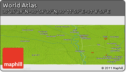 Physical Panoramic Map of the Area around 30° 42' 29" N, 30° 40' 29" E